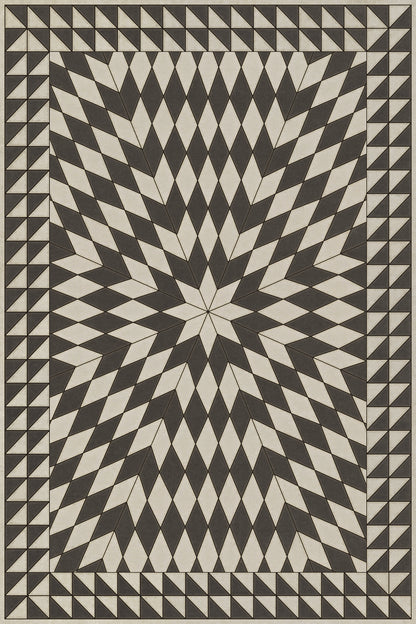 Vintage Vinyl Rug - Sunburst - Of Night and Light