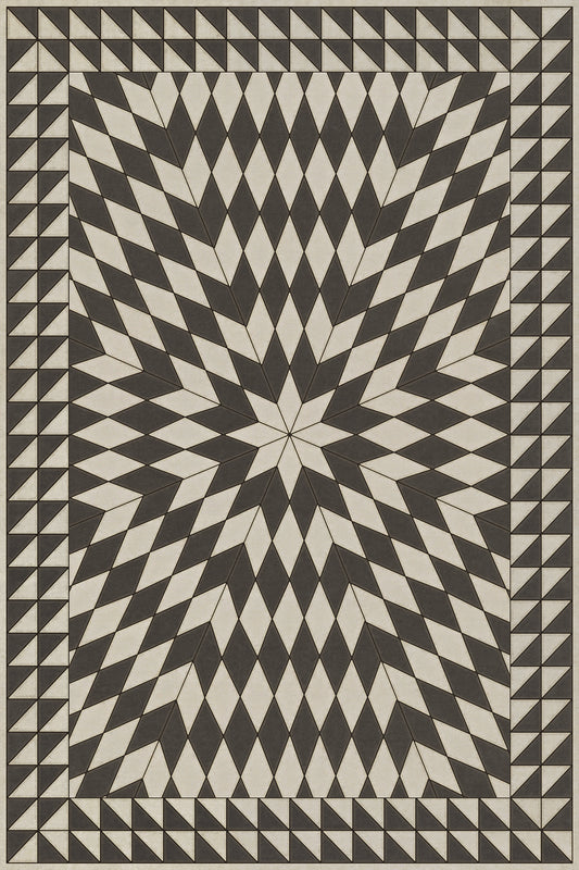 Vintage Vinyl Rug - Sunburst - Of Night and Light