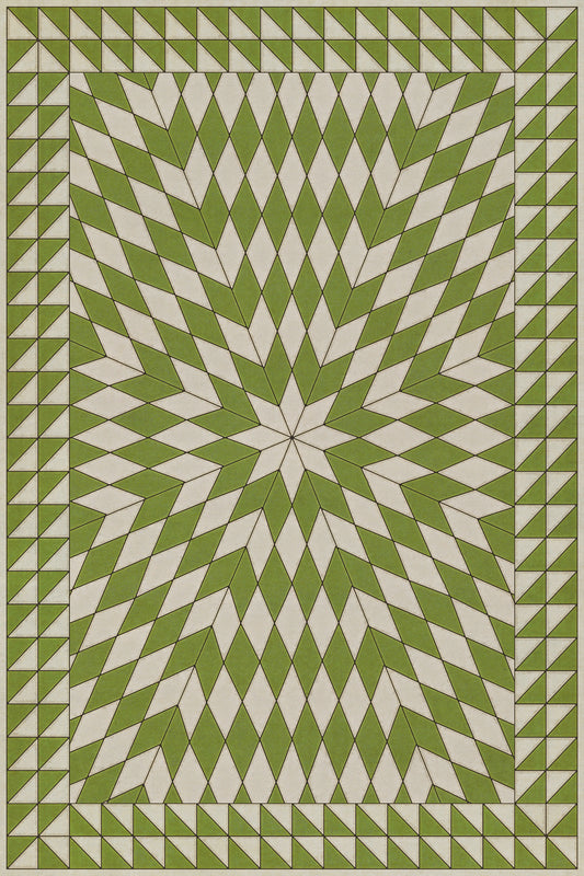 Vintage Vinyl Rug - Sunburst - Over the Prairies