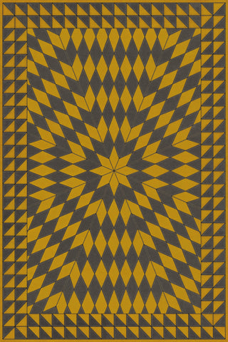 Vintage Vinyl Rug - Sunburst - Swinging Lamps at Night