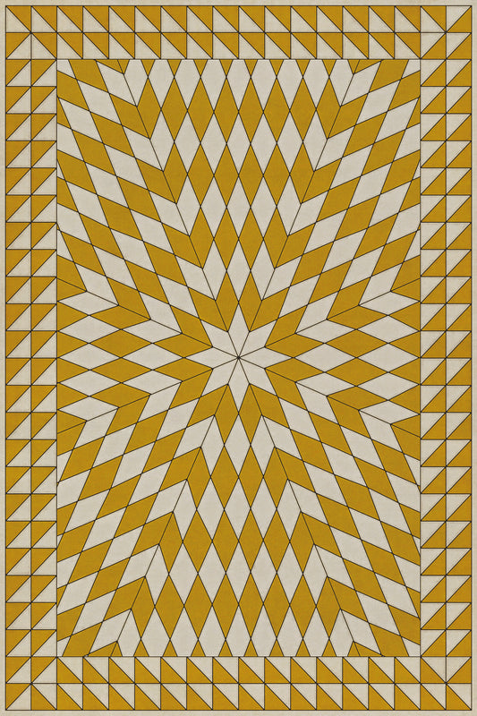 Vintage Vinyl Rug - Sunburst - The Sun has Risen