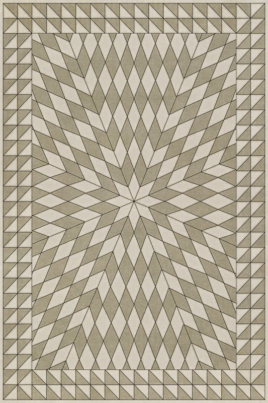 Vintage Vinyl Rug - Sunburst - With the Earth and the Sky