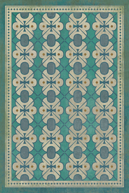 Vintage Vinyl Rug - Pattern 5 - Mrs Hudson