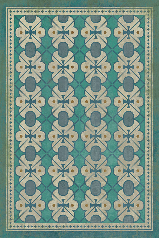 Vintage Vinyl Rug - Pattern 5 - Mrs Hudson