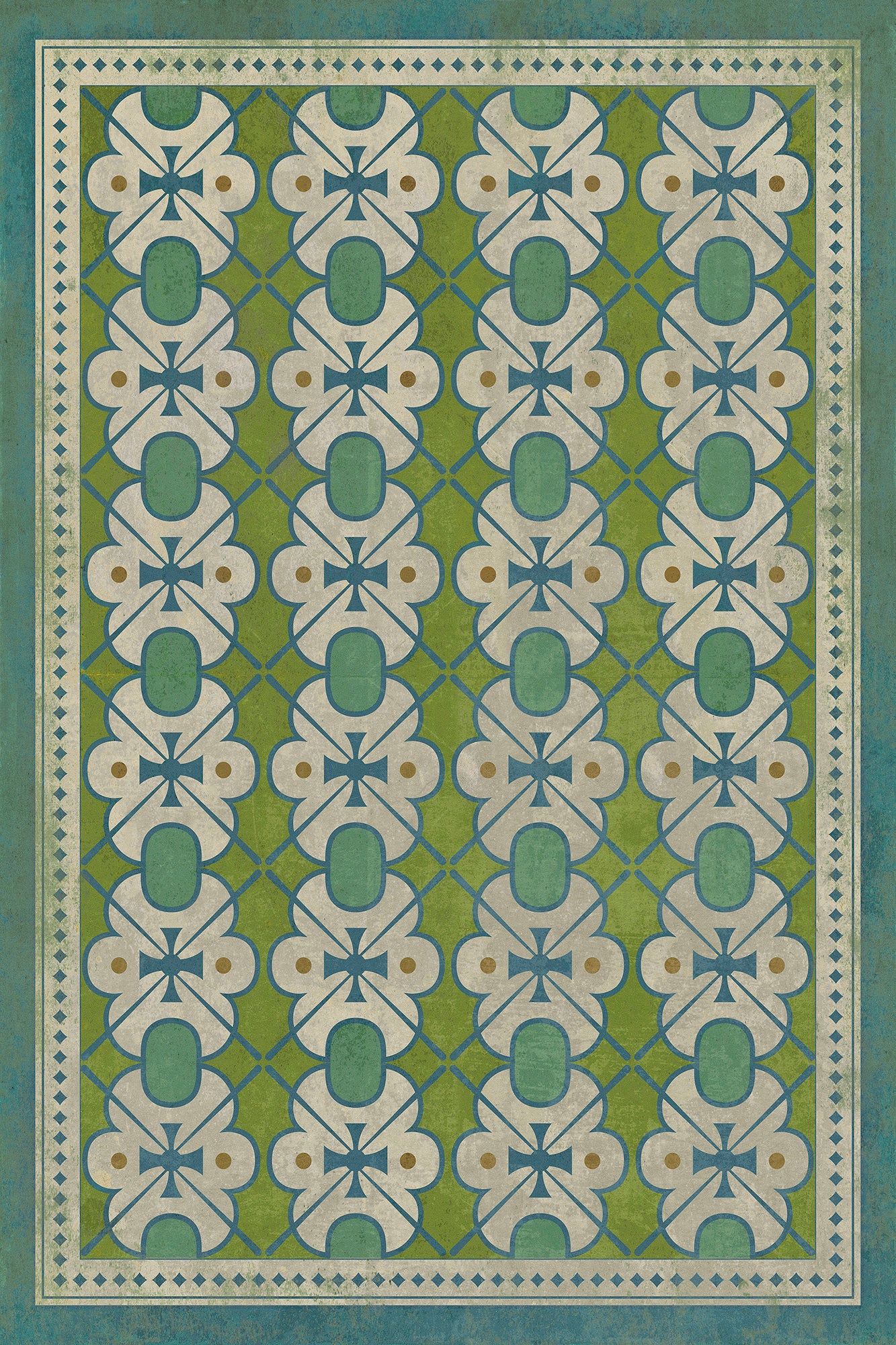 Vintage Vinyl Rug - Pattern 5 - Mrs Peacock