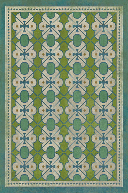 Vintage Vinyl Rug - Pattern 5 - Mrs Peacock