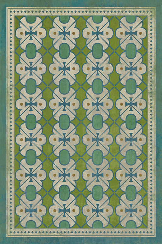 Vintage Vinyl Rug - Pattern 5 - Mrs Peacock