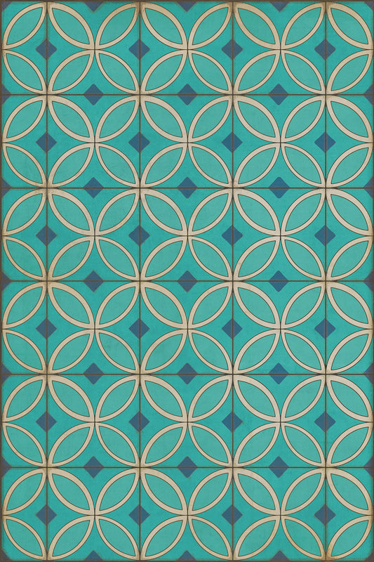 Vintage Vinyl Rug - Pattern 70 - Echoes From the Bells