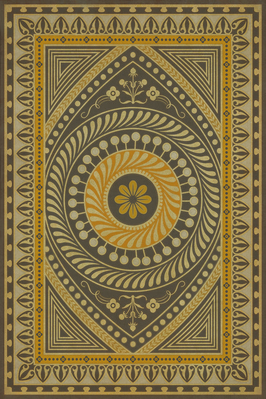 Vintage Vinyl Rug - Pattern 75 - Pray for Happiness
