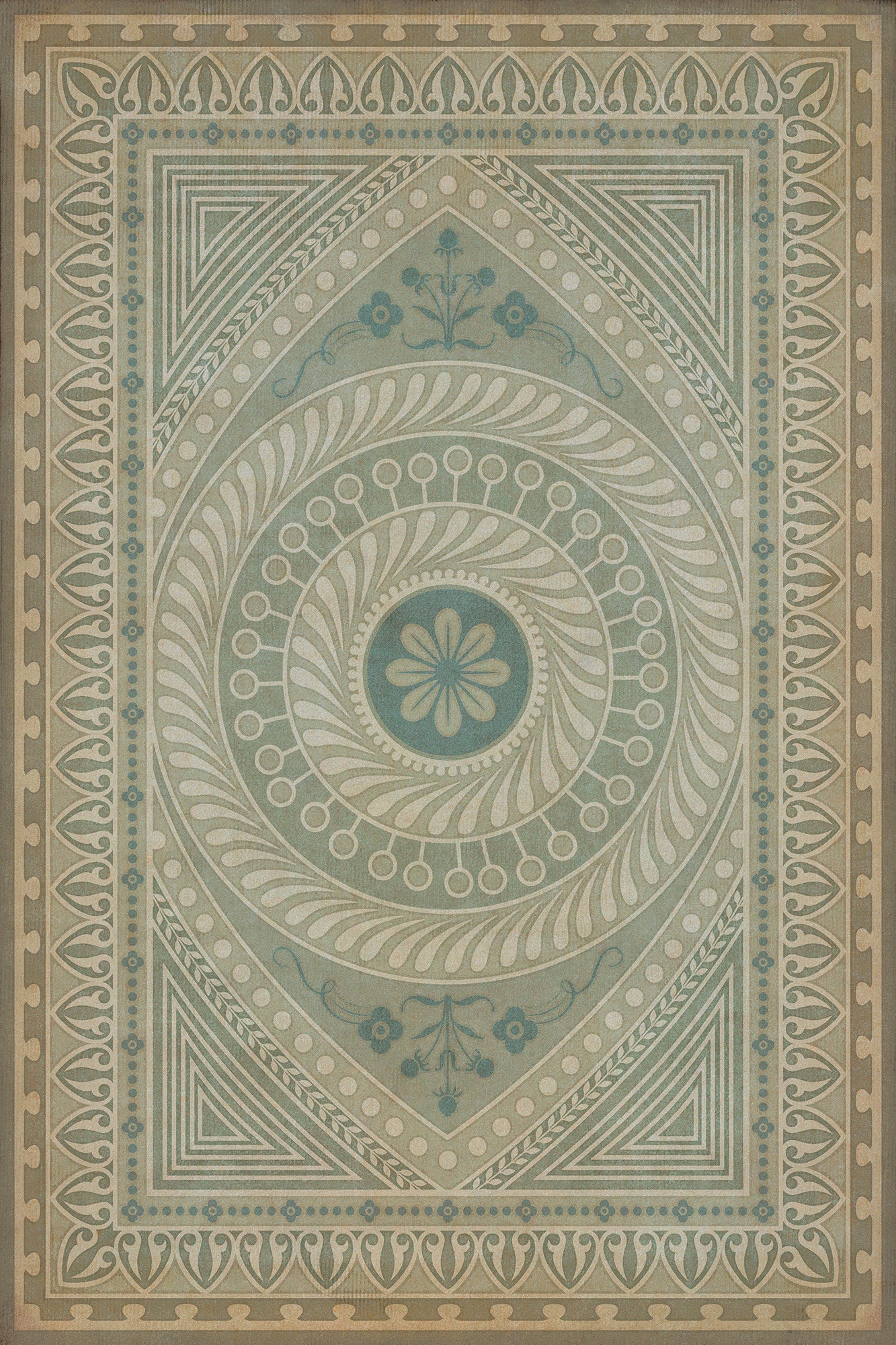 Vintage Vinyl Rug - Pattern 75 - Think as a Mortal