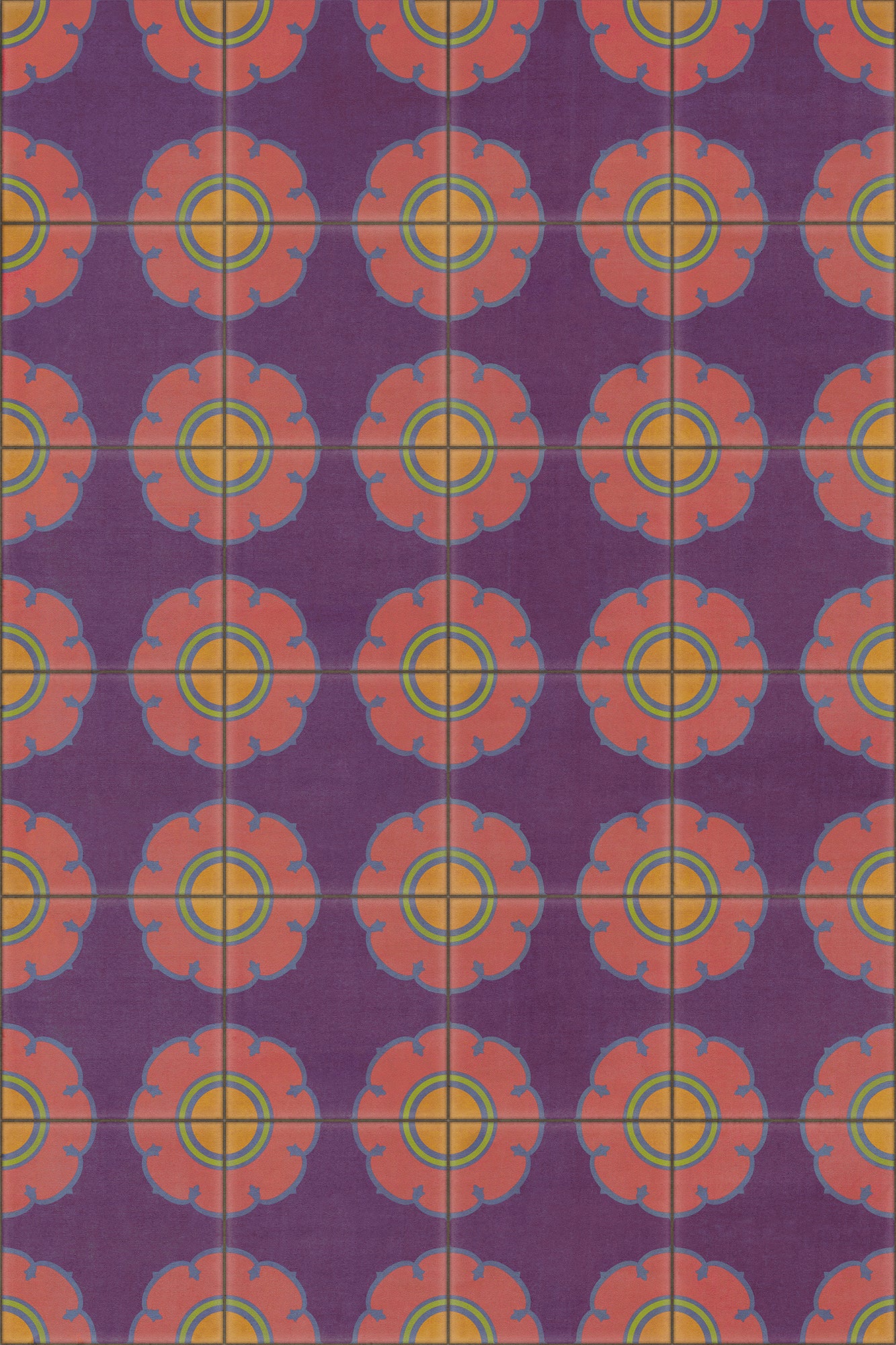 Vintage Vinyl Rug - Pattern 78 - Tutti Frutti