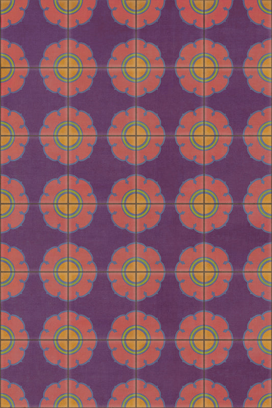 Vintage Vinyl Rug - Pattern 78 - Tutti Frutti