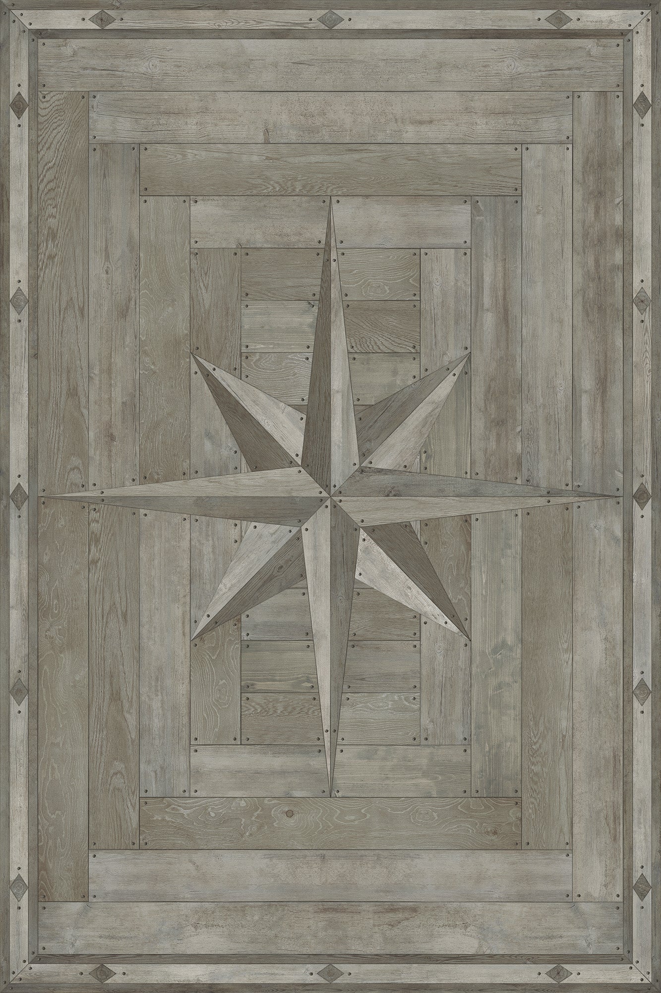 Vintage Vinyl Rug - 18th Century Joinery - A Forest Grove