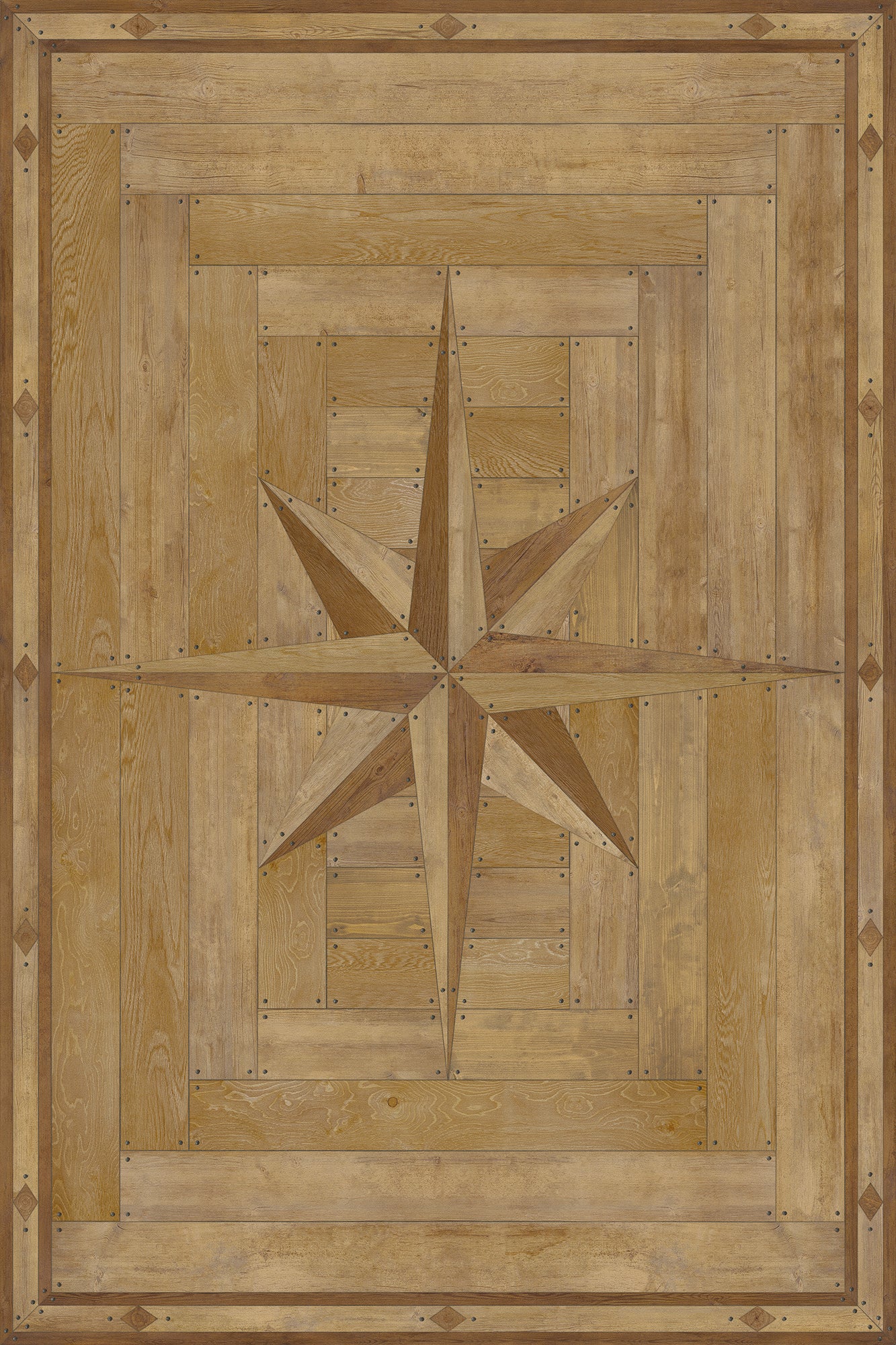 Vintage Vinyl Rug - 18th Century Joinery - Woodworking