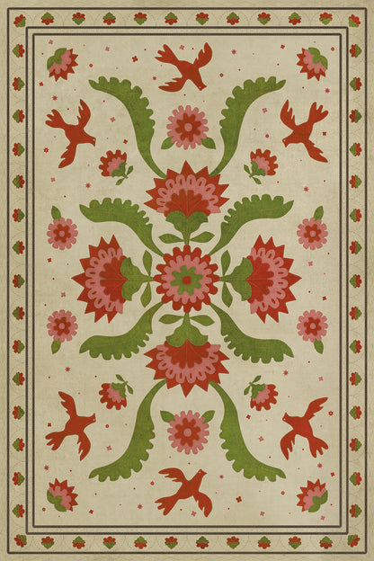 Vintage Vinyl Rug - Applique - The Frolic