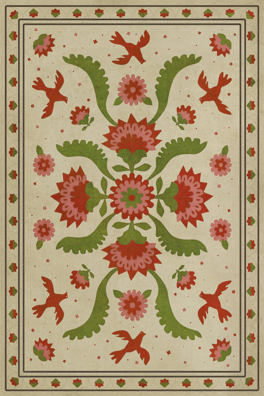 Vintage Vinyl Rug - Applique - The Frolic