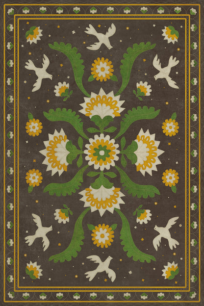 Vintage Vinyl Rug - Applique - The Greenest Dells