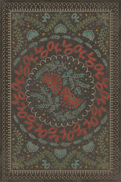 Vintage Vinyl Rug - Cozens - Down in a Leafy Dell