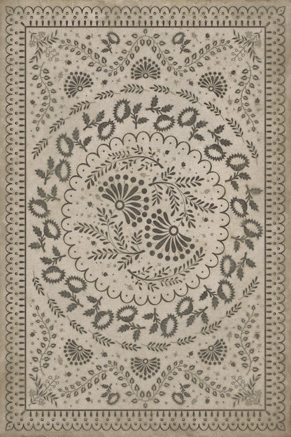 Vintage Vinyl Rug - Cozens - Over the Hills and Far Away