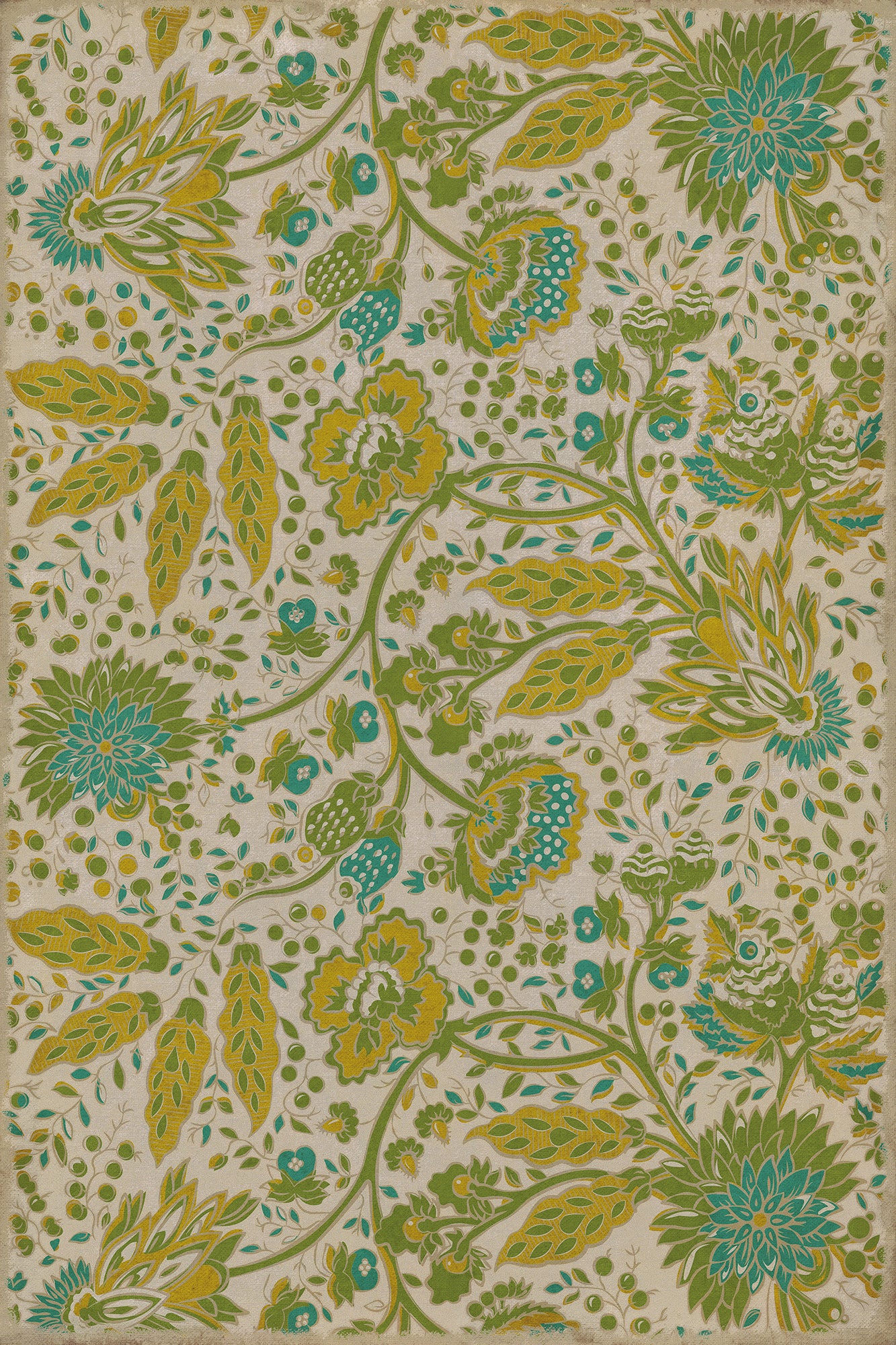 Vintage Vinyl Rug - Garden Gate - Summer Wind