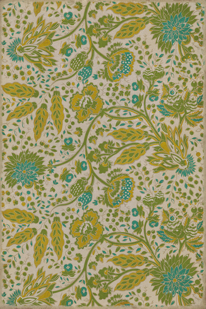 Vintage Vinyl Rug - Garden Gate - Summer Wind