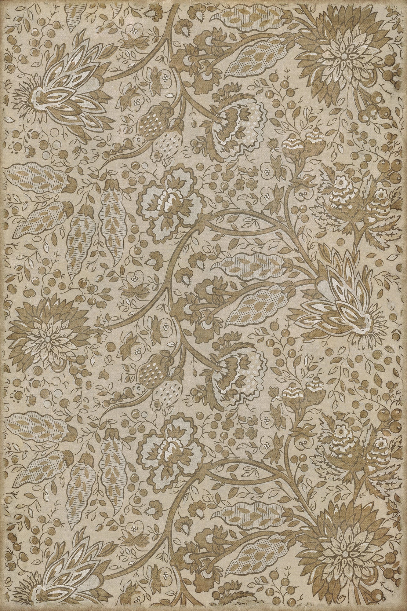 Vintage Vinyl Rug - Garden Gate - Woods in Winter