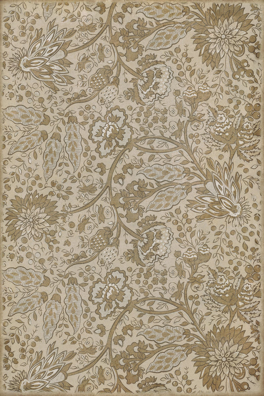 Vintage Vinyl Rug - Garden Gate - Woods in Winter