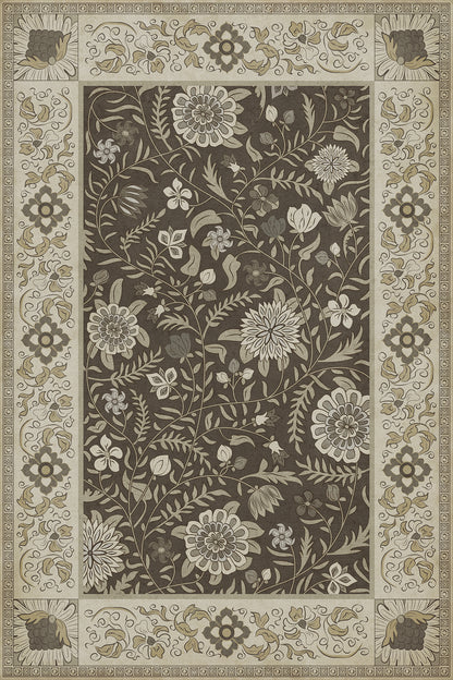 Vintage Vinyl Rug - Indian Quilt - Agra