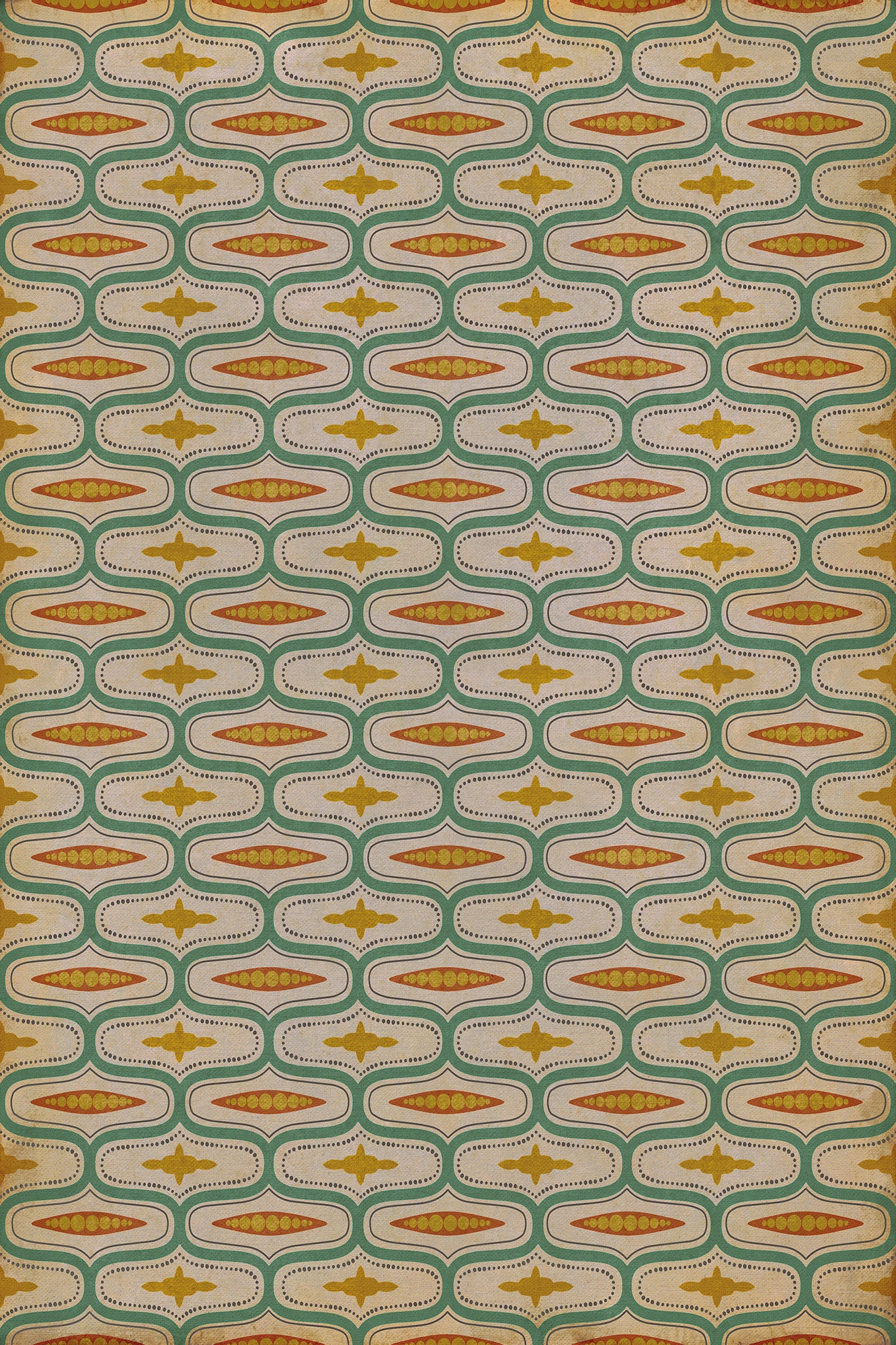 Vintage Vinyl Rug - Wavy Lines - Austen