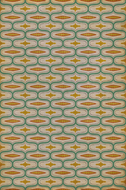Vintage Vinyl Rug - Wavy Lines - Austen