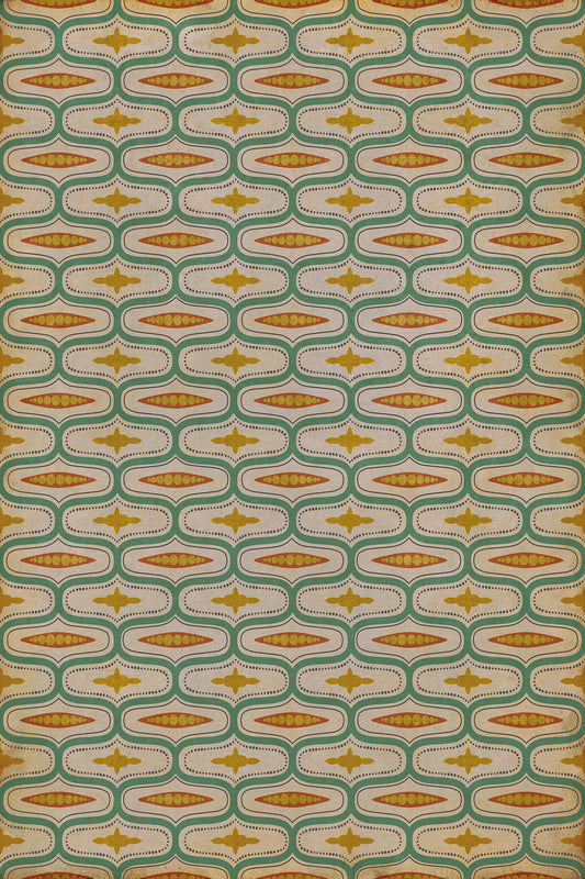 Vintage Vinyl Rug - Wavy Lines - Austen