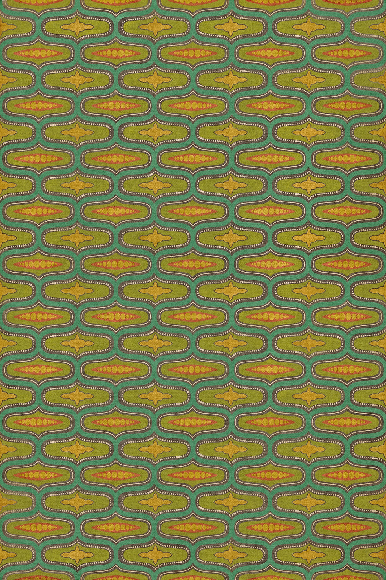 Vintage Vinyl Rug - Wavy Lines - Defoe