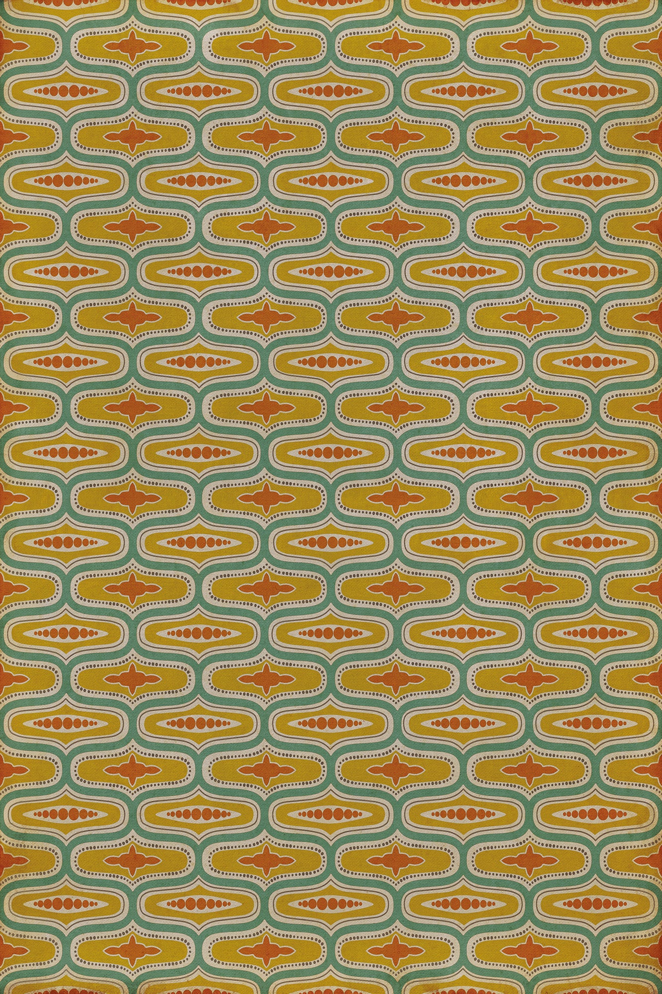 Vintage Vinyl Rug - Wavy Lines - Fielding
