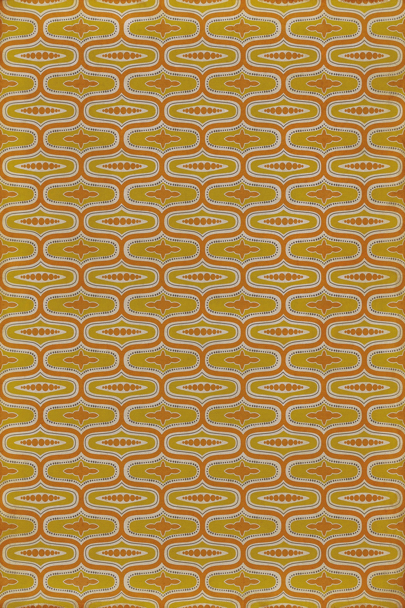 Vintage Vinyl Rug - Wavy Lines - Goldsmith
