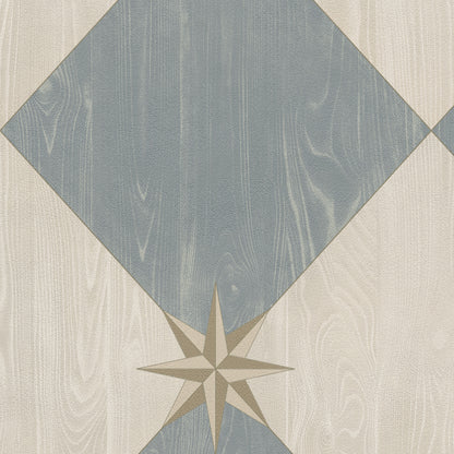 Vintage Vinyl Rug - Compass Diamond - Garden Fountain