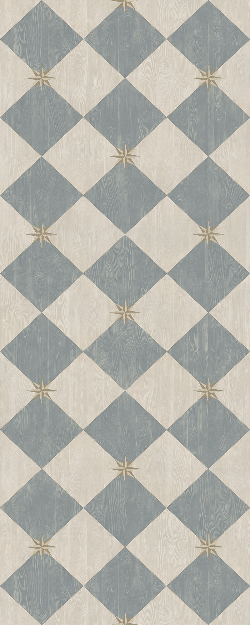 Vintage Vinyl Rug - Compass Diamond - Garden Fountain