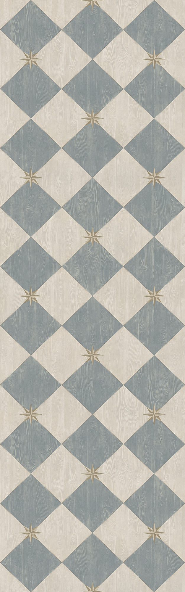 Vintage Vinyl Rug - Compass Diamond - Garden Fountain