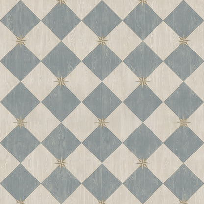 Vintage Vinyl Rug - Compass Diamond - Garden Fountain