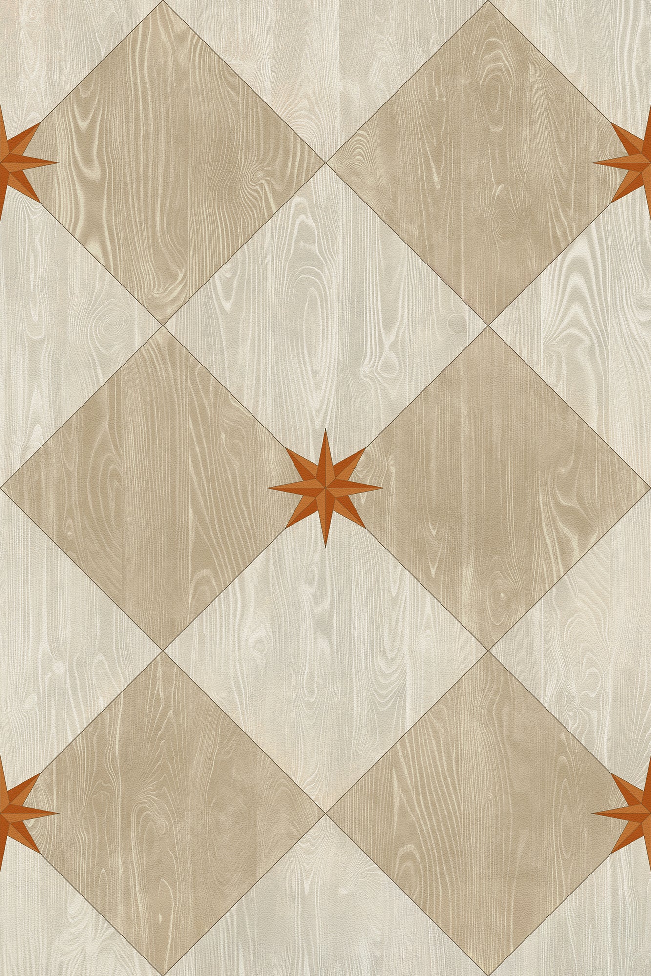 Vintage Vinyl Rug - Compass Diamond - Gala at the Garden