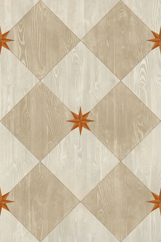 Vintage Vinyl Rug - Compass Diamond - Gala at the Garden