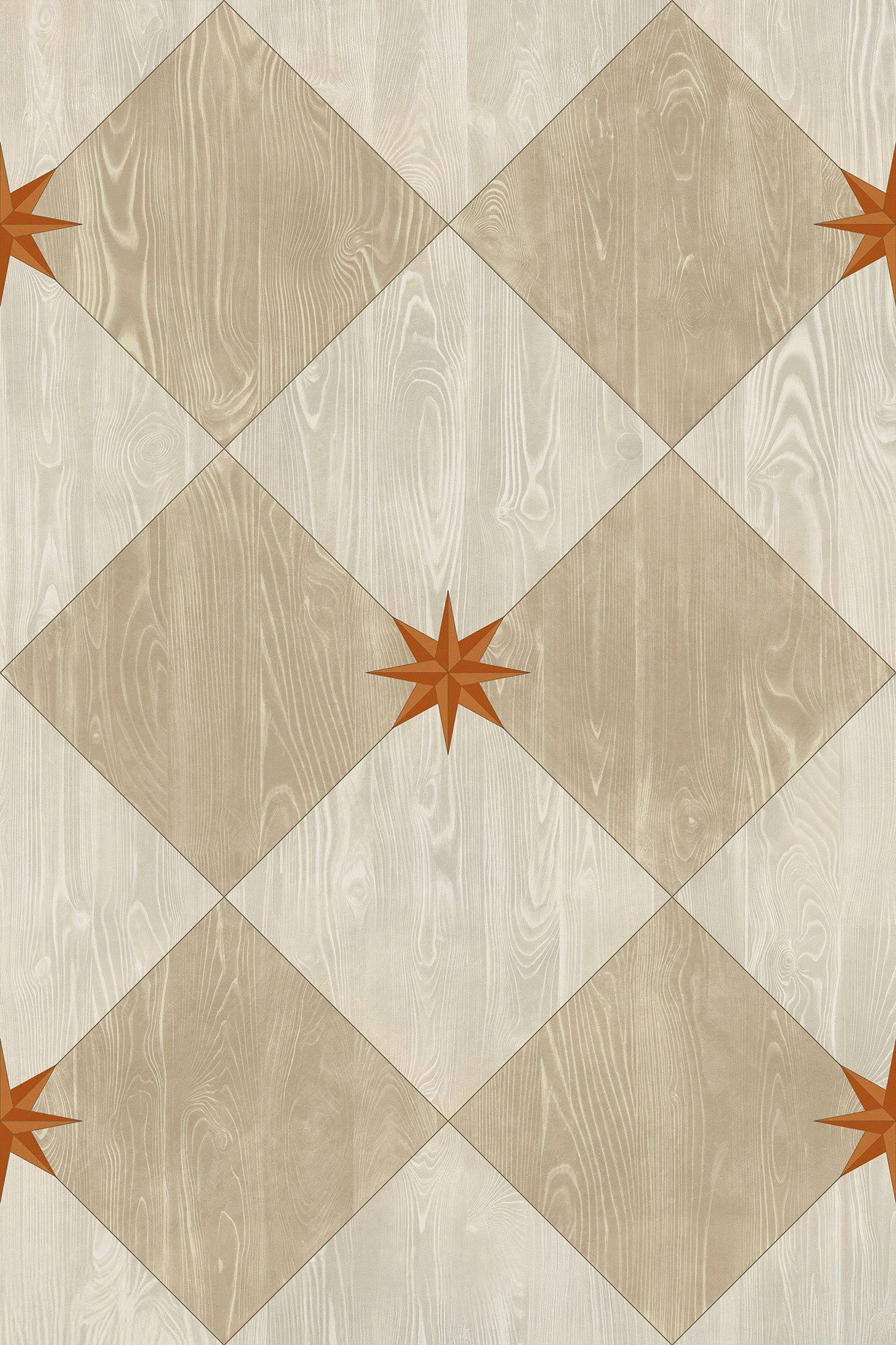 Vintage Vinyl Rug - Compass Diamond - Gala at the Garden