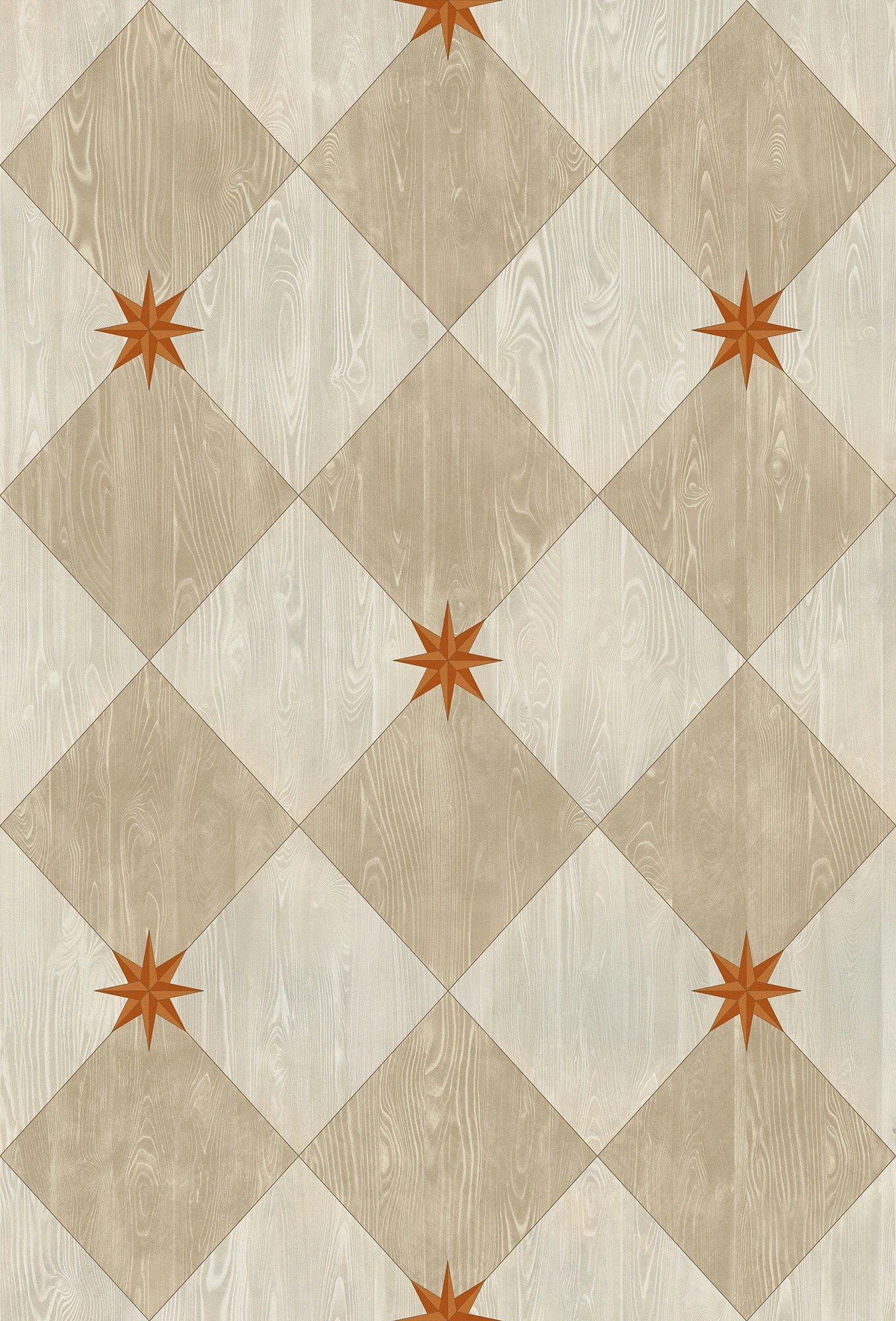 Vintage Vinyl Rug - Compass Diamond - Gala at the Garden