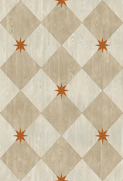 Vintage Vinyl Rug - Compass Diamond - Gala at the Garden