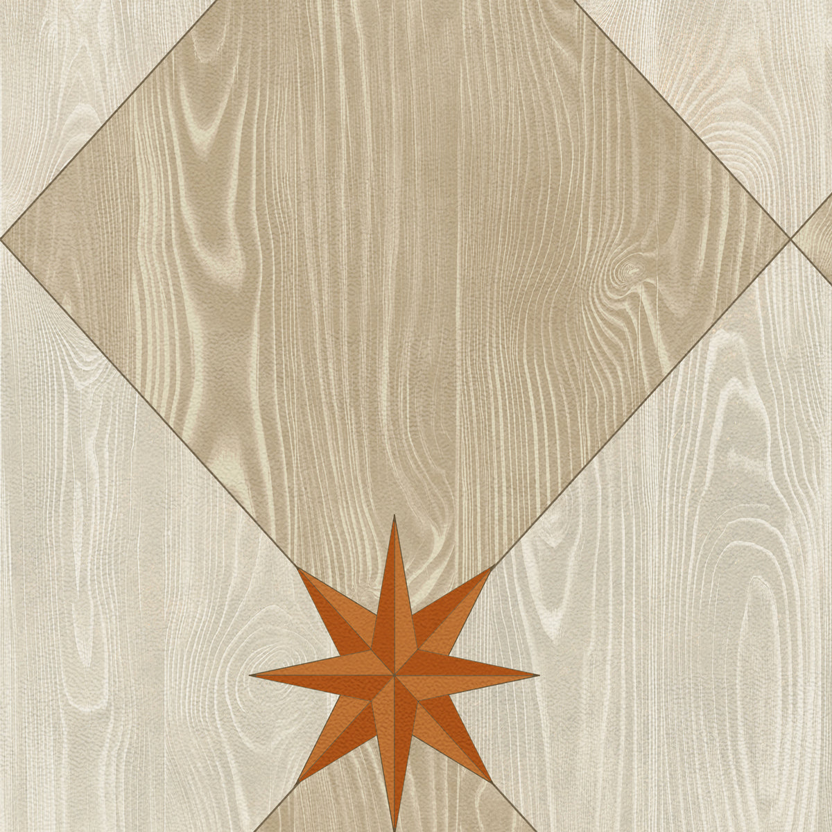 Vintage Vinyl Rug - Compass Diamond - Gala at the Garden