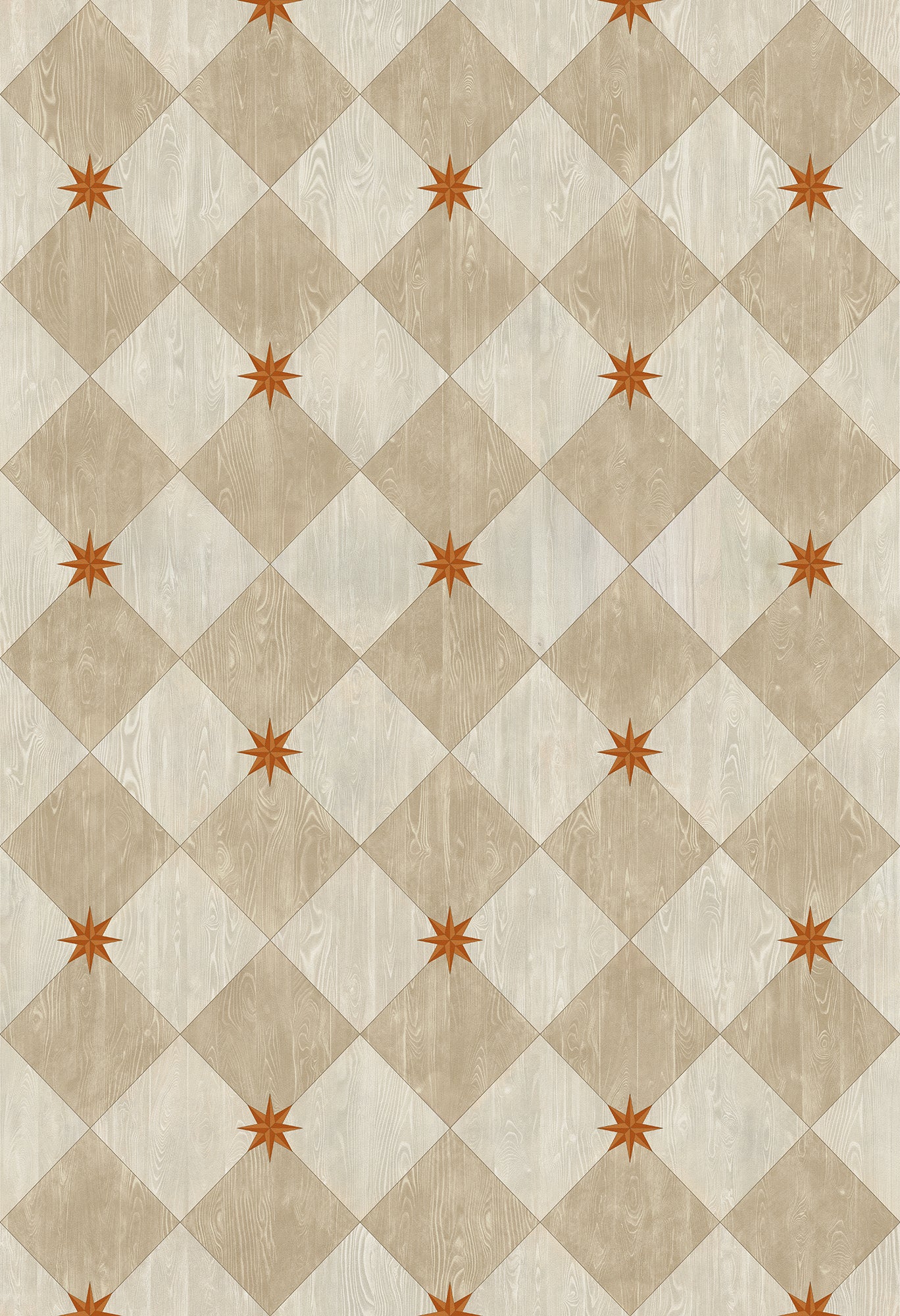 Vintage Vinyl Rug - Compass Diamond - Gala at the Garden