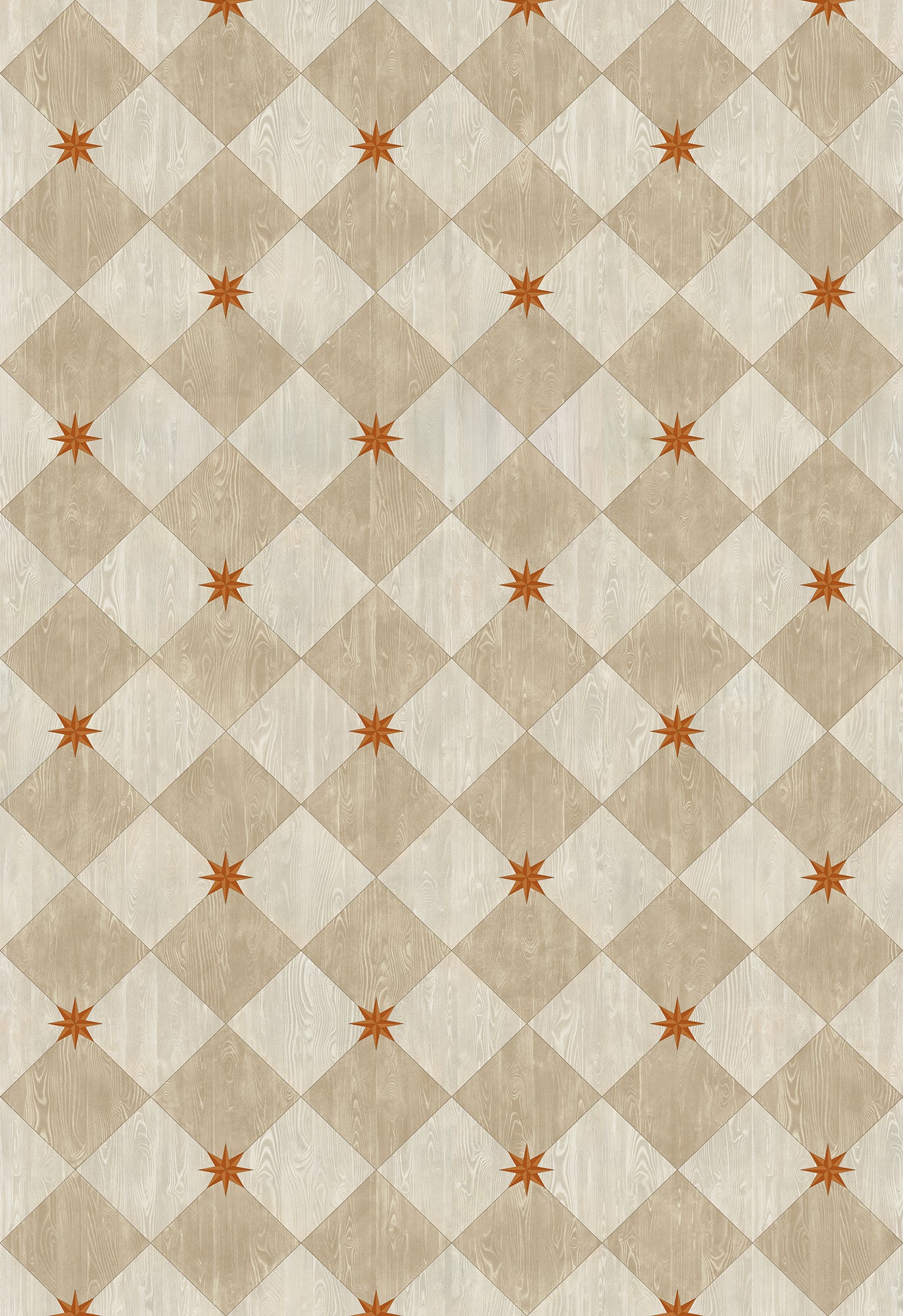 Vintage Vinyl Rug - Compass Diamond - Gala at the Garden