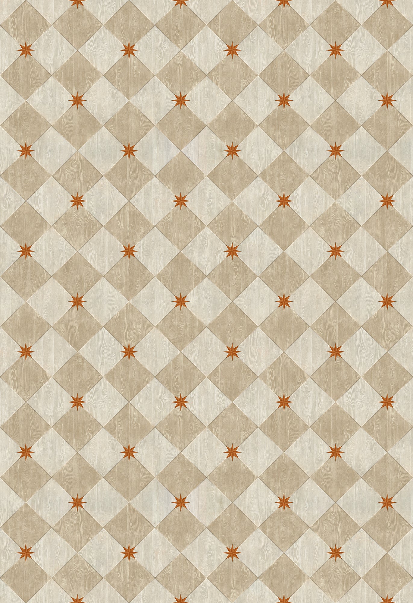 Vintage Vinyl Rug - Compass Diamond - Gala at the Garden