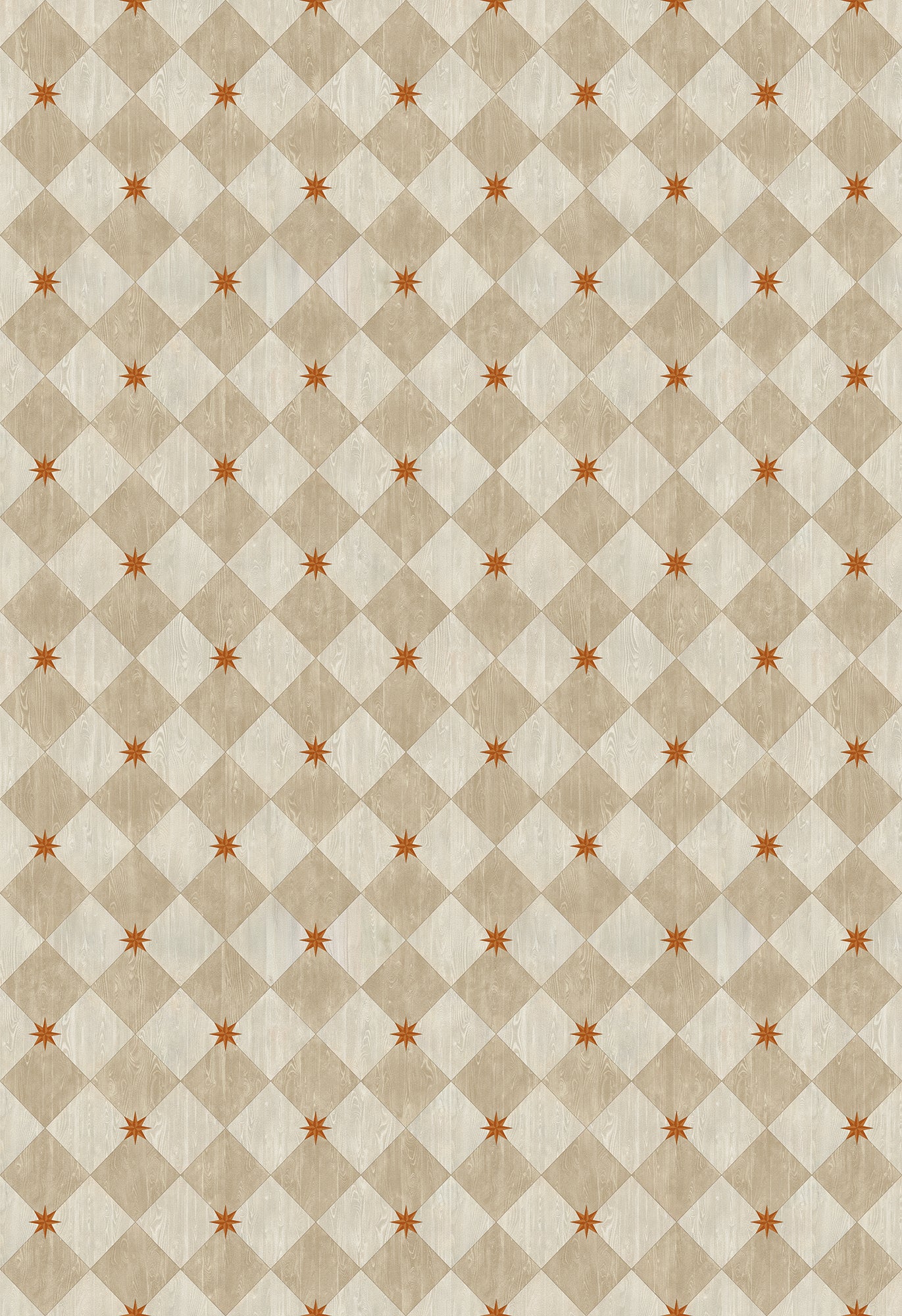 Vintage Vinyl Rug - Compass Diamond - Gala at the Garden