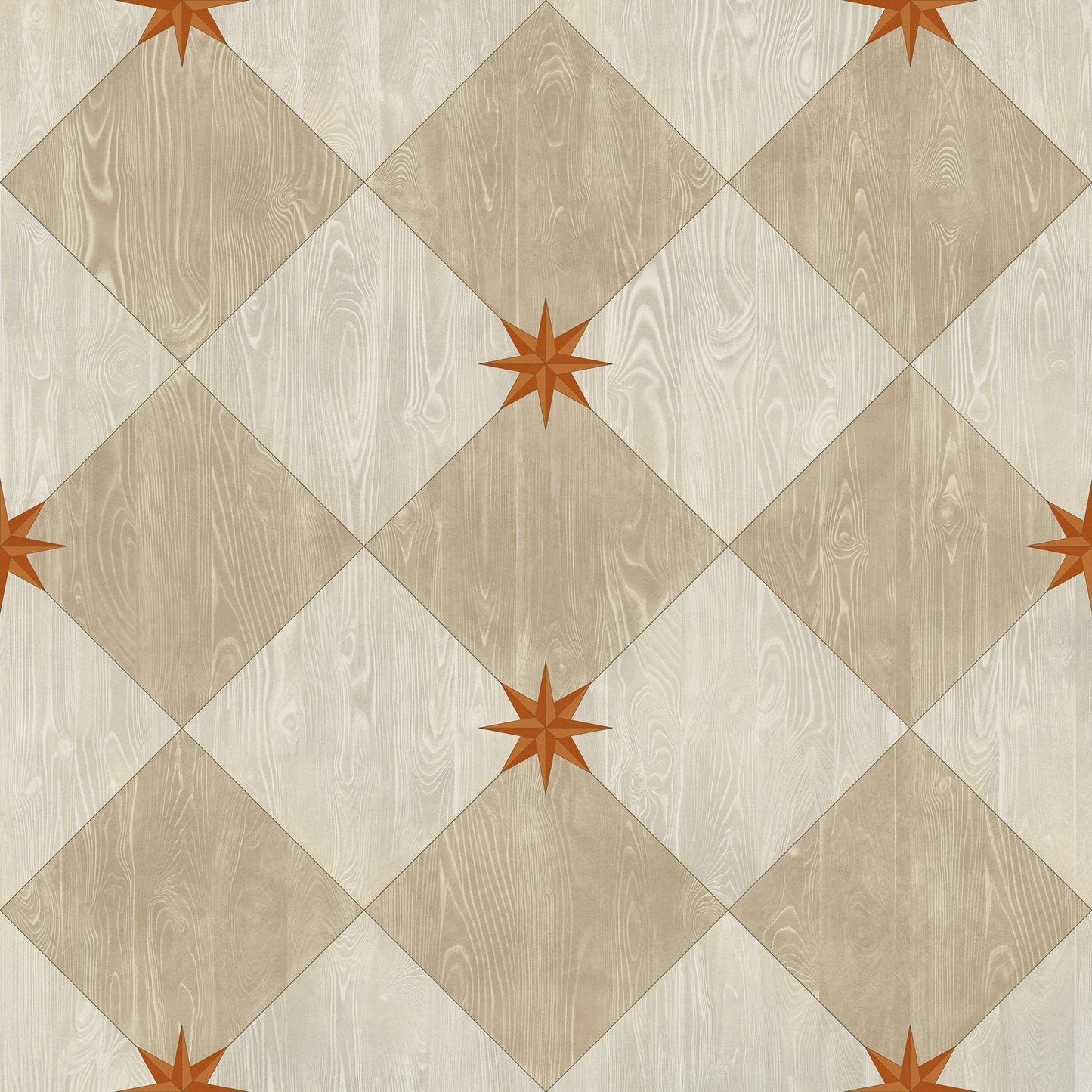 Vintage Vinyl Rug - Compass Diamond - Gala at the Garden
