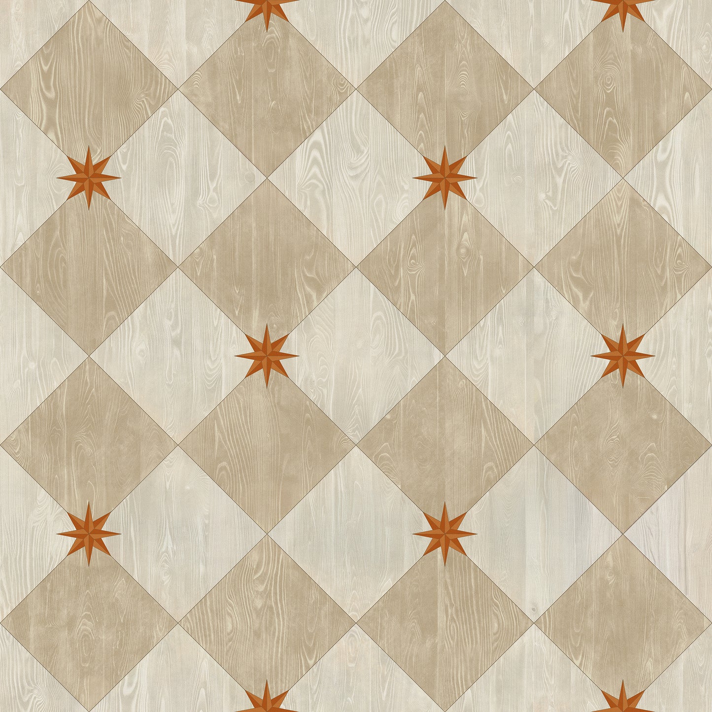 Vintage Vinyl Rug - Compass Diamond - Gala at the Garden